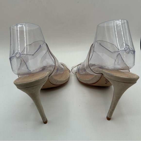 SCHUTZ Ariella Sandal |Double Clear Vinyl Straps |stiletto heel | in nude | 10.5 - Picture 9 of 13